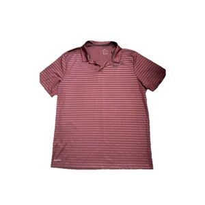 Nike Dri-Fit Striped Maroon Performance Polo Shirt XL